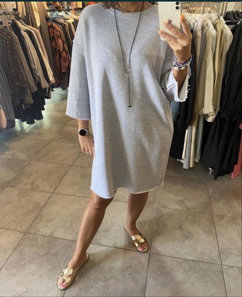 Mooij szara sukienka dresowa oversize one size