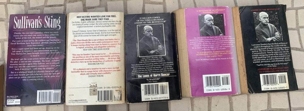 Paperbacks em inglês, segunda-mão