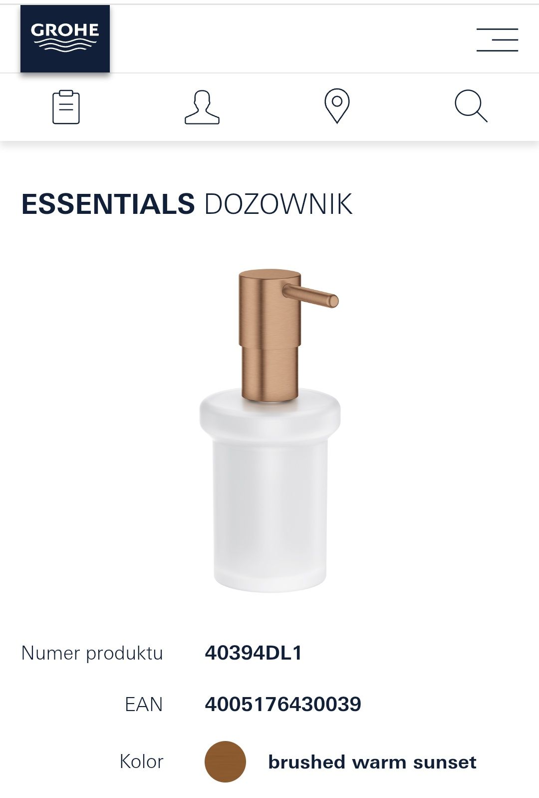 GROHE nowy dozownik na mydlo, kolor brushed warm sunset