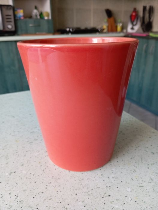 Doniczka osłonka ceramiczna średnia pomarancz