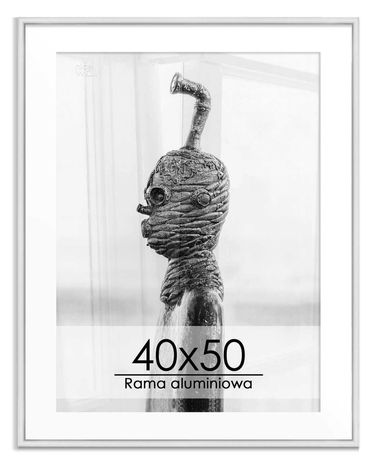 Srebrna Rama Ramka Aluminiowa 40x50 zdjęcia plakaty grafiki obrazy