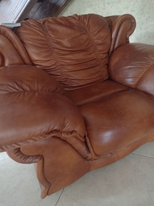 Меблі шкіра/дерево дуб