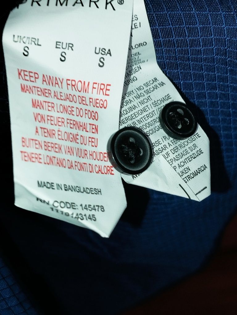 Nowa Koszula Męska Primark Slim Fit / Rozmiar S / 100% Bawełna