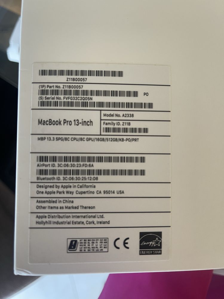 MacBook Pro 13''3 | 2020 | 16GB | 512 GB | Cinzento Sideral