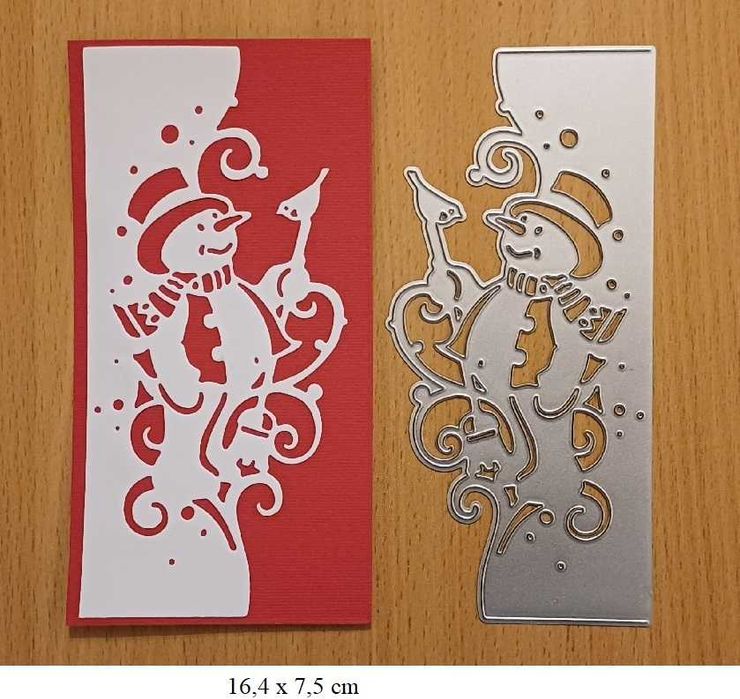 Scrapbooking - wykrojnik brzegowy świąteczny bałwan