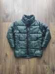 Kurtka zimowa puffer puchowa chłopięca krata czarna zielona HM h&m 134