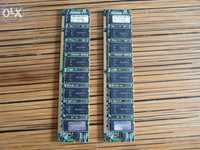 2 memórias SDRAM 2x128mb PC100 da marca Transcend