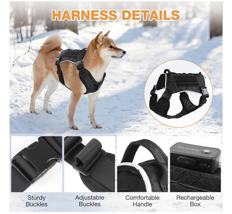 Szelki dla psa z podświetleniem akumulatorowe szelki dla psa LED