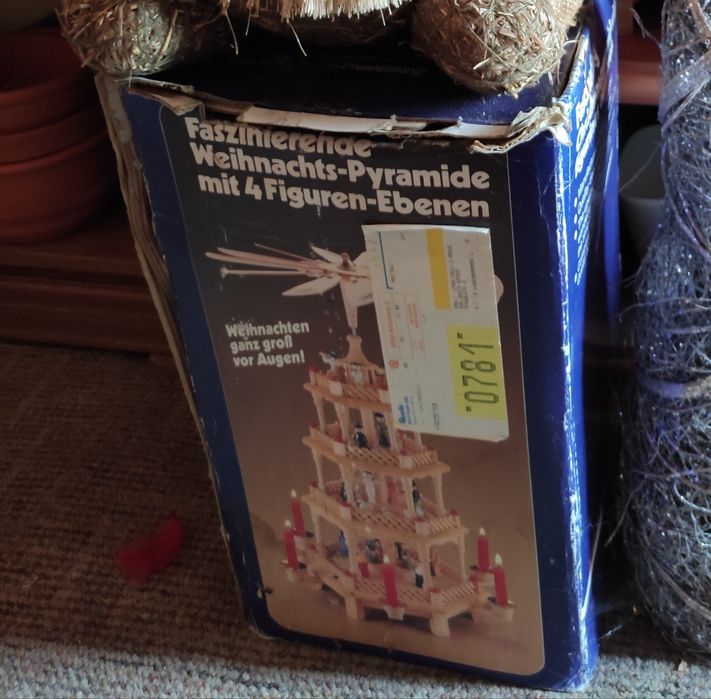 Szopka bożonarodzeniowa niemiecka obrotowa karuzela świecznik pozytywk