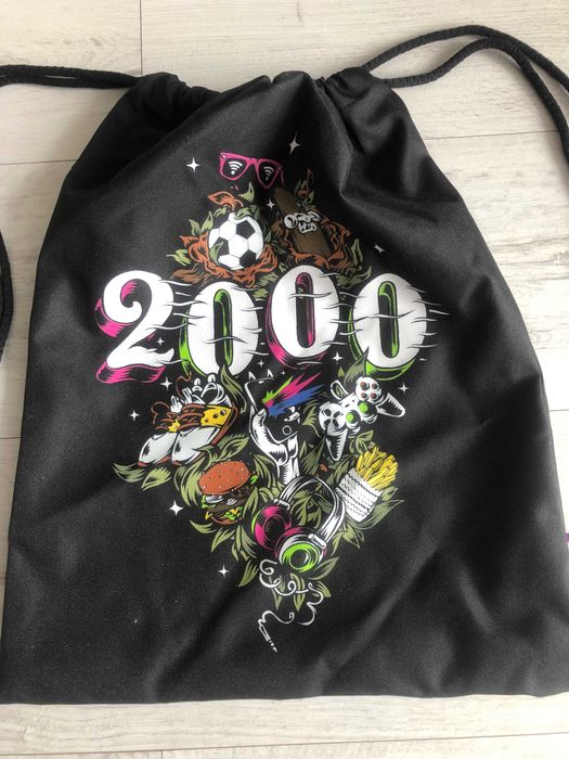 NOWY Worek czarny plecak torba na WF