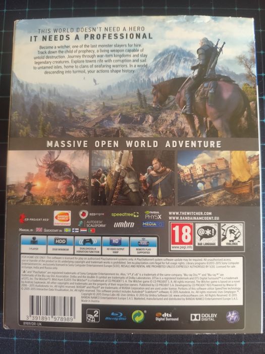 Jogo The Witcher 3 PS4