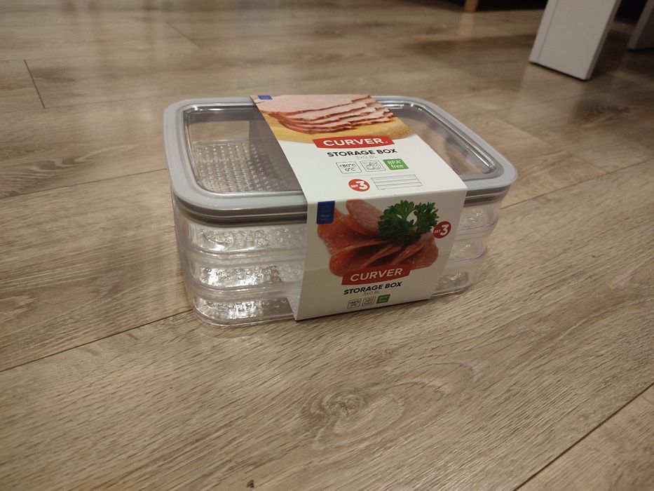 Nowy zestaw pojemników na żywność Curver 3x0.8 L