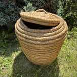 kosz pleciony z naturalnych włókien średnica 40 cm
