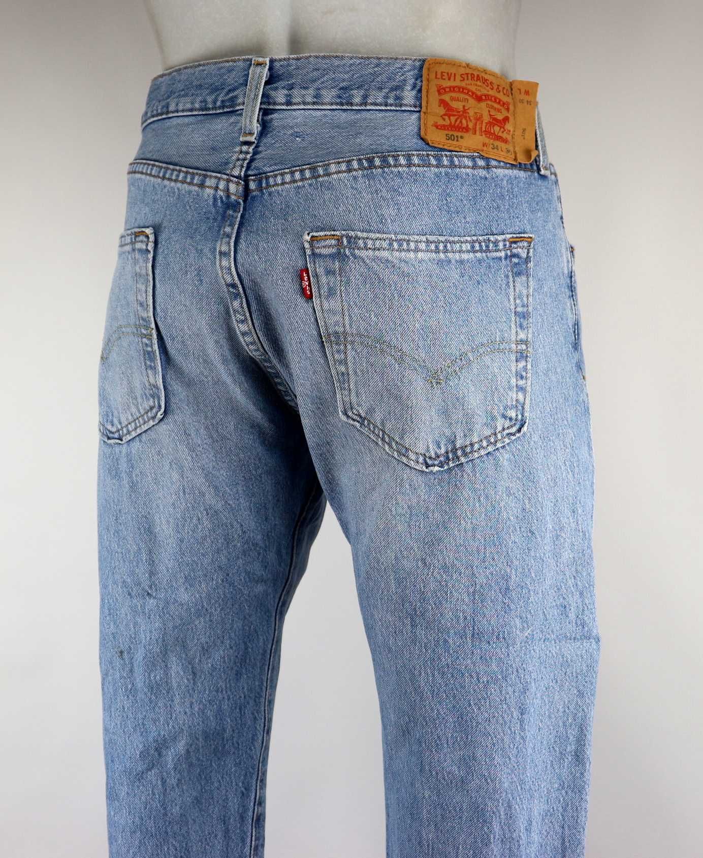 Levis 501 spodnie jeansy W34 L30 pas 2 x 45 cm