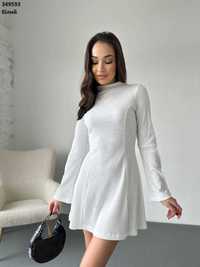 сукня біла платье белое в рубчик мини платьечко плаття сукенка