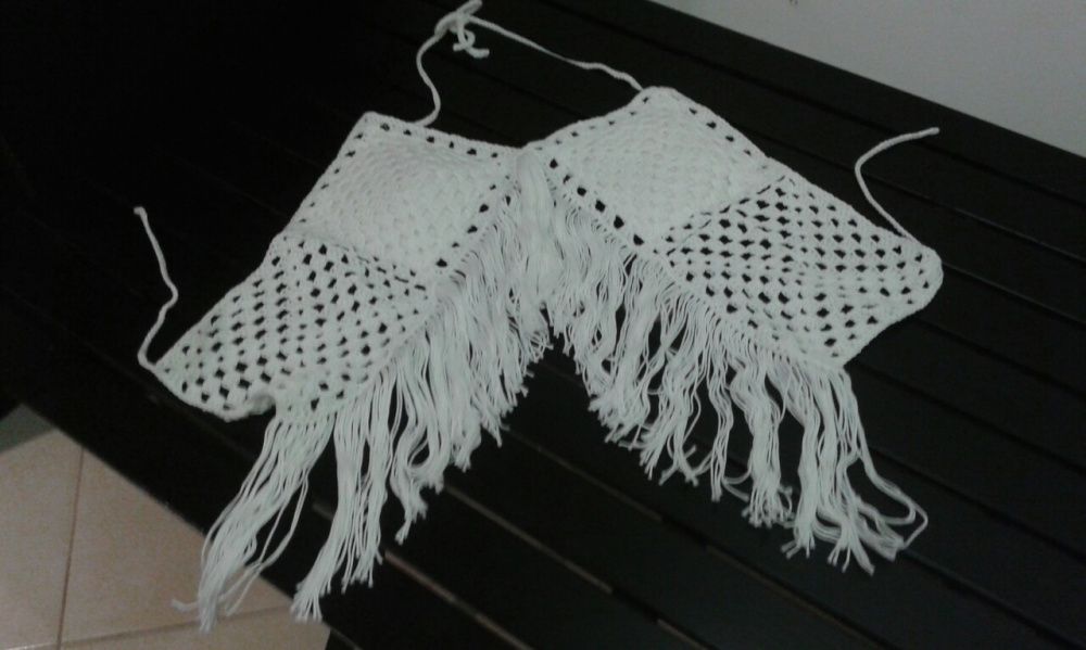 Top croché branco