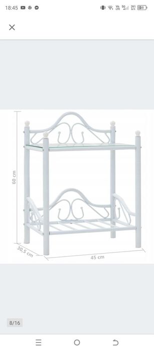 Łóżko białe metalowe plus stolik nocny materac gratis