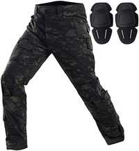 Тактичні штани AKARMY чорно-зелений камуфляж + наколінники S/M/L/XL