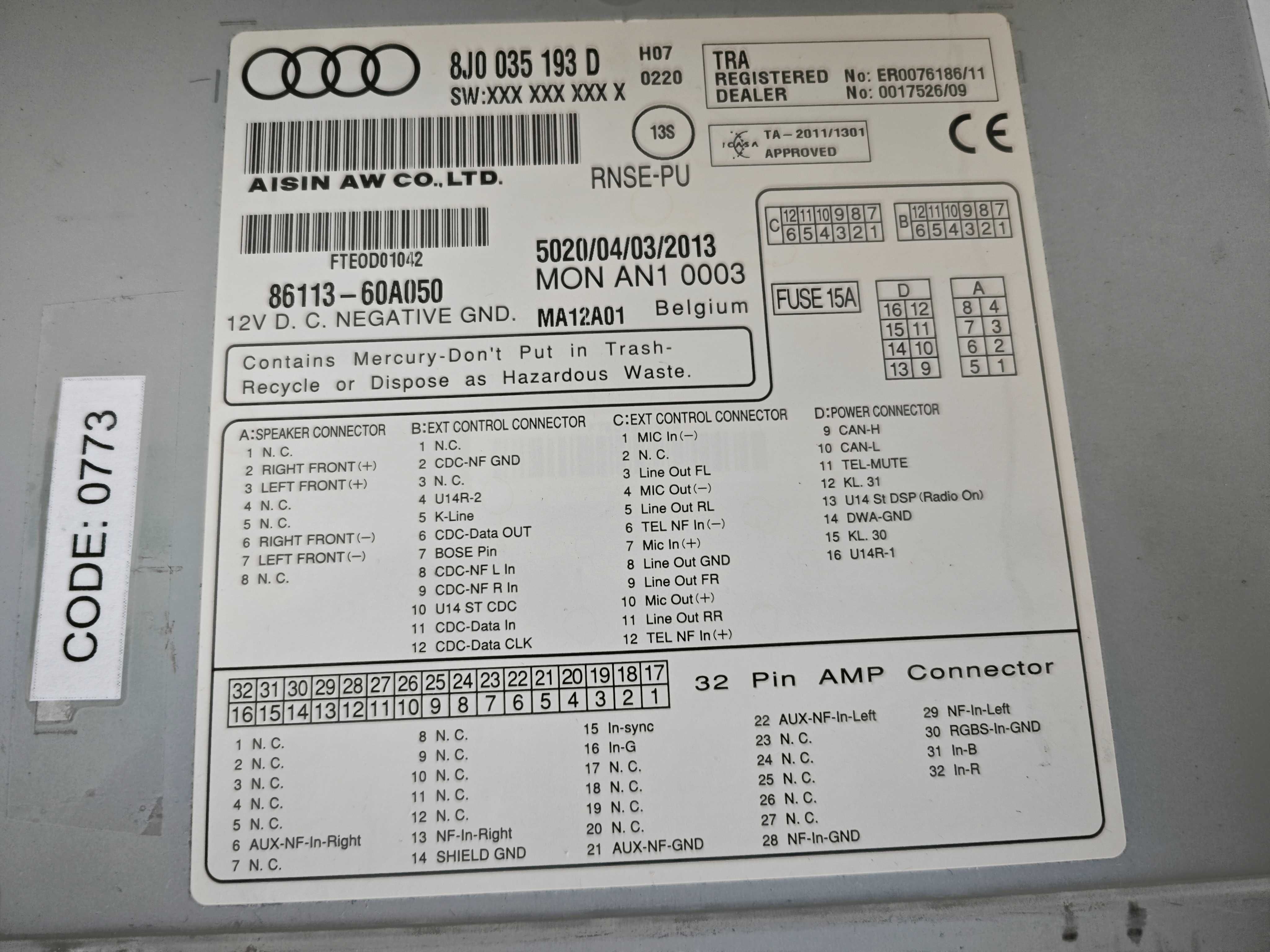 Radio nawigacja RNS-E LED Media System Exeo Audi A4 B6 B7 navigation