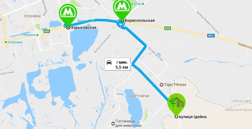м. Бориспольская 5км, квартира возле леса, ЖК Идея