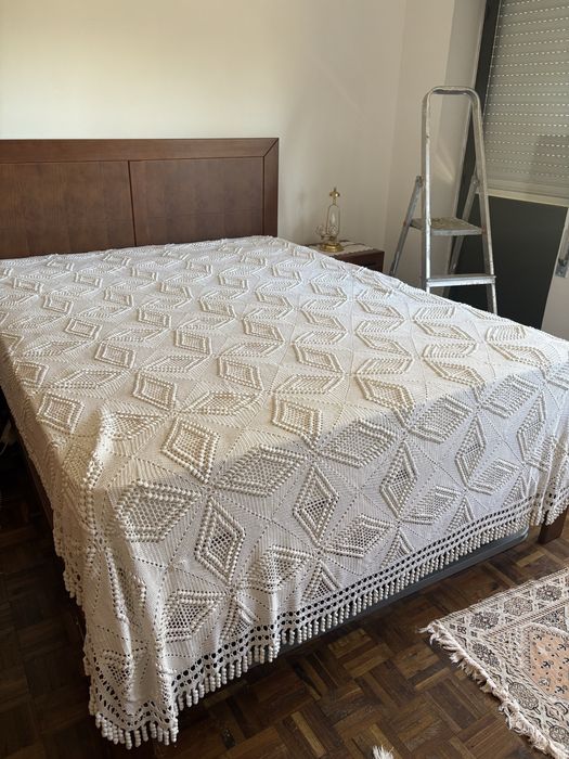 Colcha de renda trabalho manual