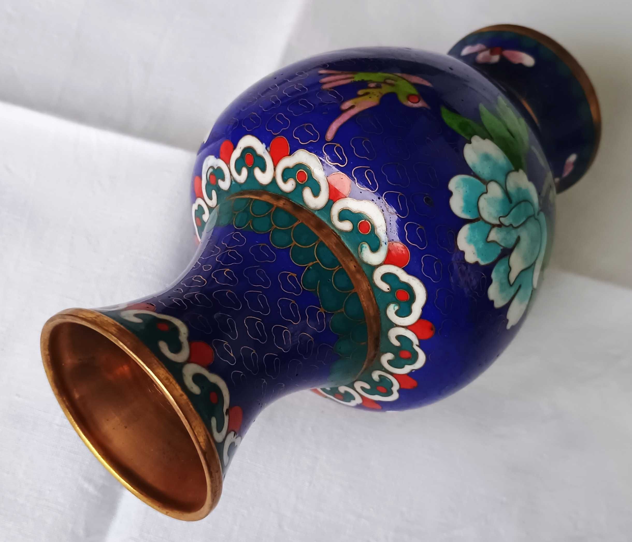 Wazon Cloisonne, emalia komórkowa