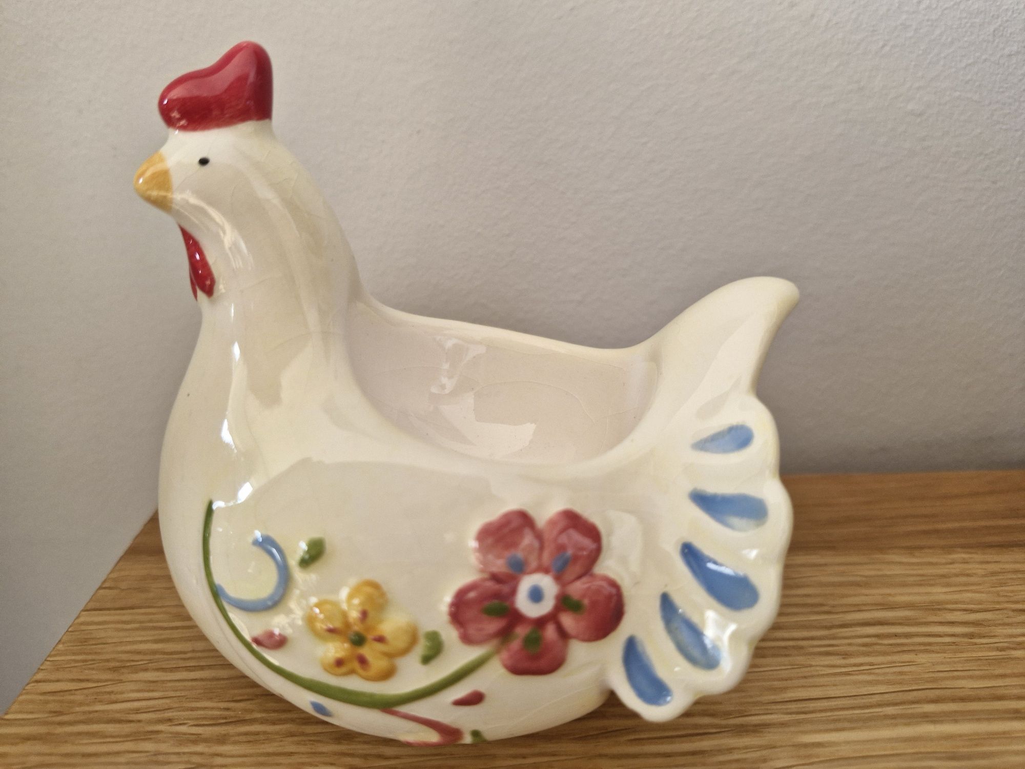 Wielkanocna ceramiczna kura kurka Home&you świeczka i ozdoby na piku