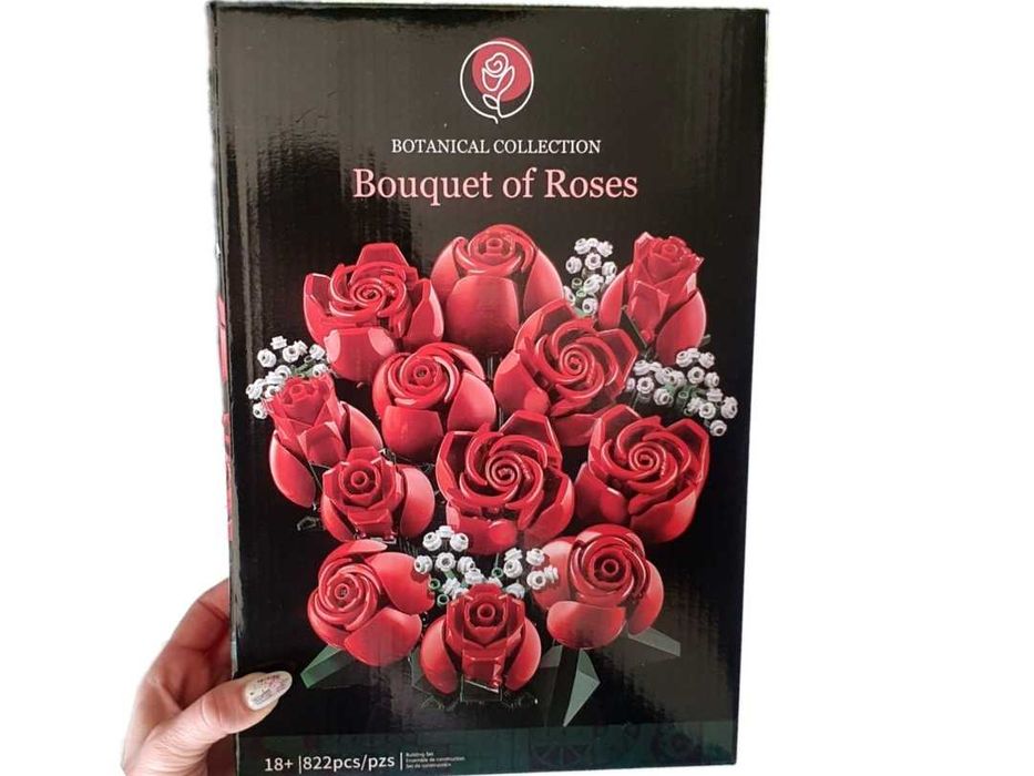 Klocki Kwiaty Bukiet róż Prezent