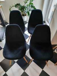 Komplet 4 sztuki krzesła welurowe ADIRALE