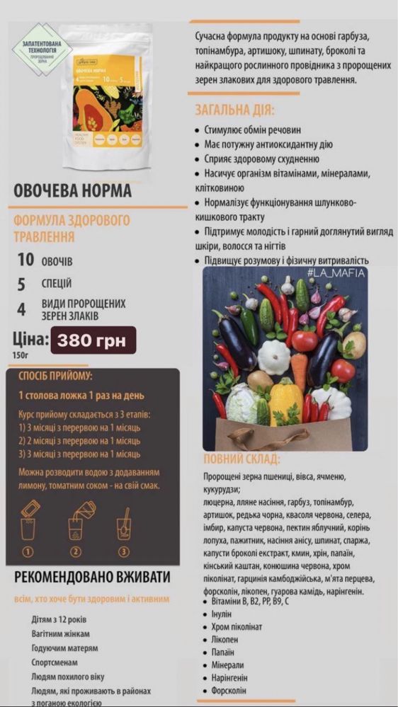 Овочева норма- функціональне харчування