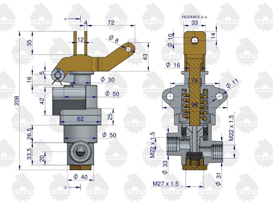 Zawór hamulcowy 956828 C-360 ORYGINAŁ URSUS