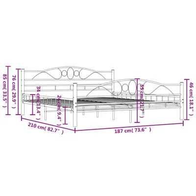 NOWE Rama łóżka podwójnego VidaXL180x200 cm metalowa biała