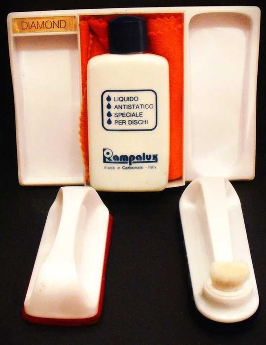 1970s Record Cleaning Kit Rampalux (antistatic brushes + liquid) Italy