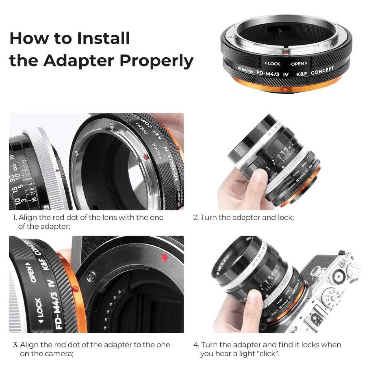 Adapter Canon FD FL - Micro 4/3 m43 Panasonic Olympus Concept PRO IV