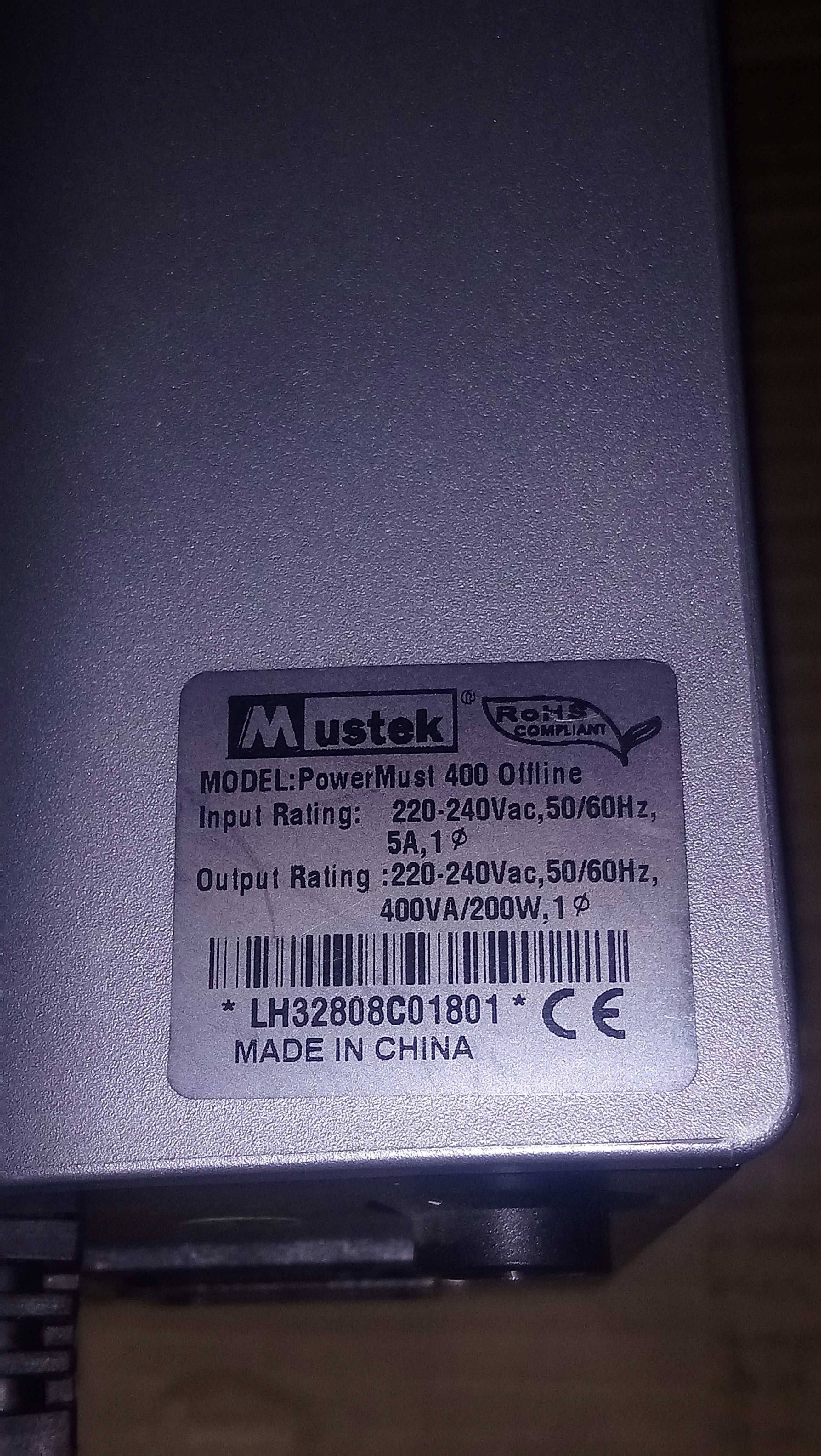 Безперебійник ДБЖ Mustek PowerMust 400 200w.