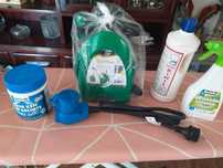 Material para roulotes 1 mangueira  1 ficha  elétrica  3 frascos para