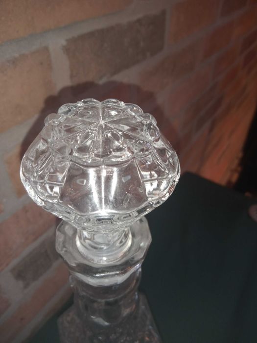 Karafka szklana wysoka 35,50cm + ozdobna butelka z napisem bimber