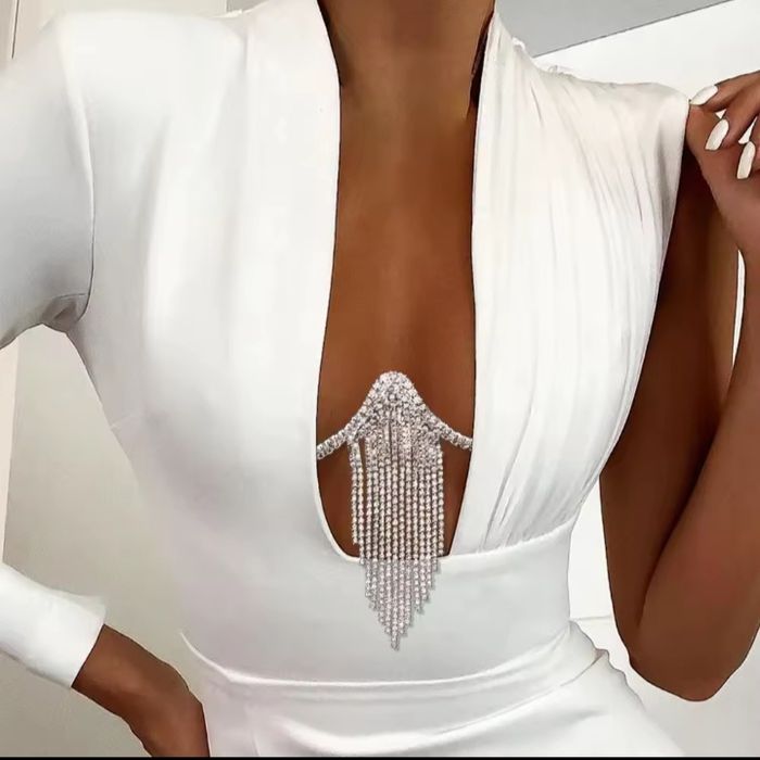 Портупея со стразами, украшение под грудь, бра