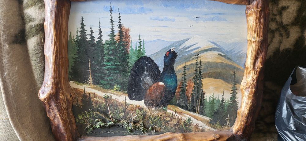 Глухар в лісу біля гори