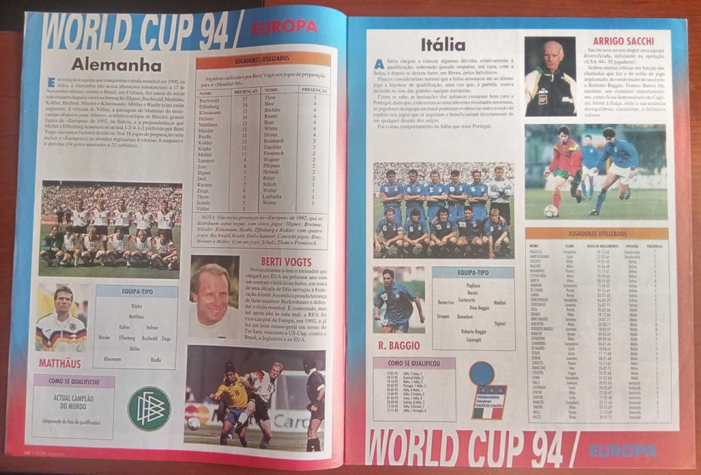 Destacável a Bola Magazine do mundial 94