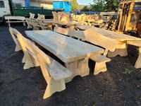Zestaw meble ogrodowe - stół drewniany 3 m i cztery ławki