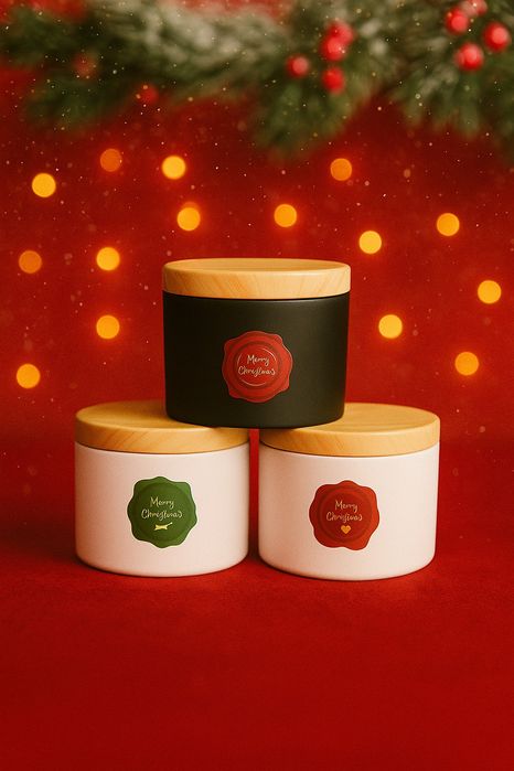 Vela de natal com cera de soja