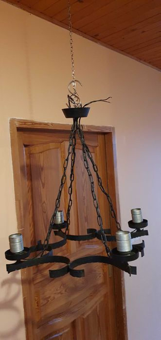 PRL żyrandol metalowy czarny 4 żarówki E27