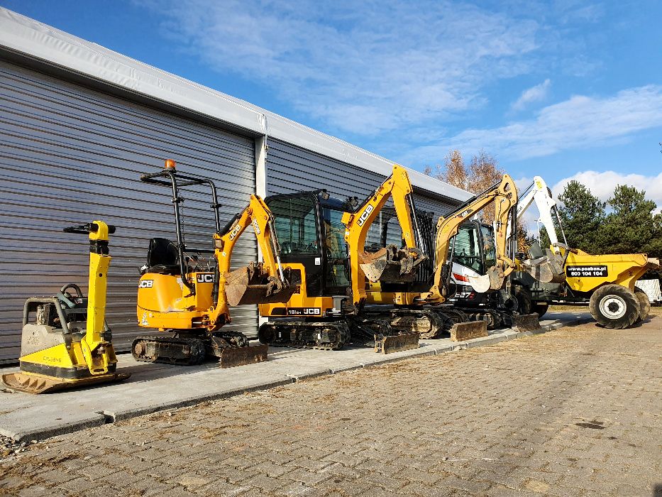 Wynajem minikoparki, minikoparek, koparki JCB, CAT, KUBOTA, BOBCAT