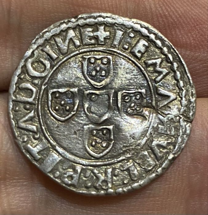 Moeda 1/2 Tostao 50 Reais D MANUEL I