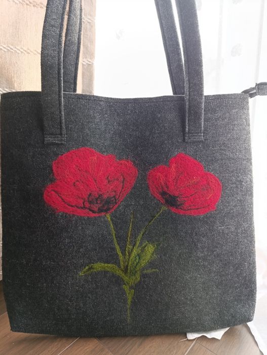 Ręcznie filcowana torebka na ramię Handmade