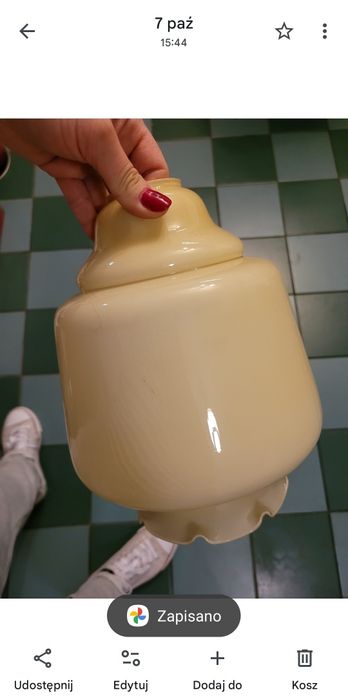 Lampa PRL stan bdb szklana klosz