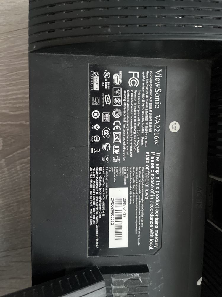 monitor LCD 22' ViewSonic VA2216W-2
