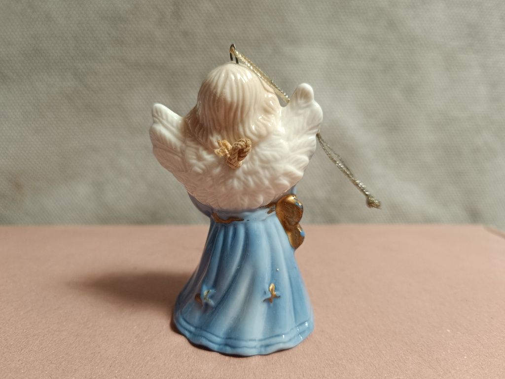 Aniołek dzwoneczek ceramiczny na choinkę, ozdoby choinkowe