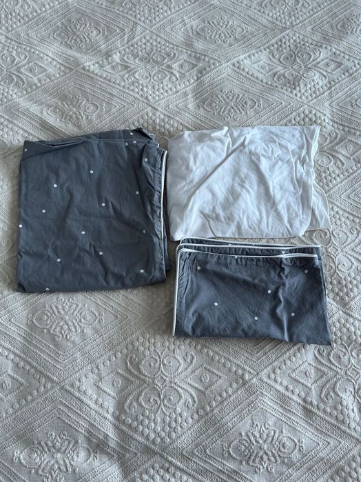 Capa de edredão+fronha+lençol de baixo para berço Ikea